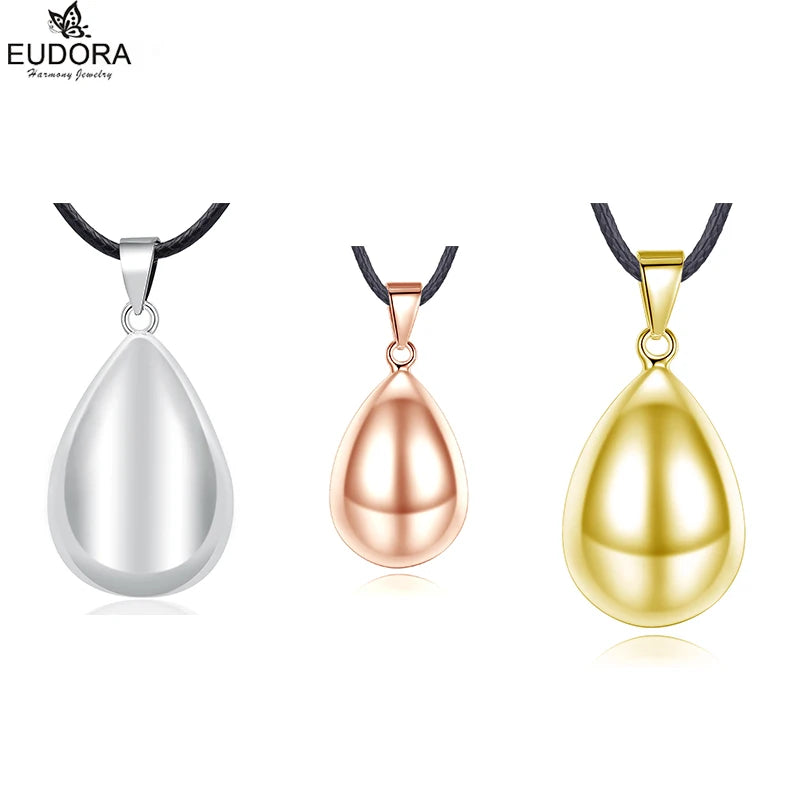 Lot de 5 boules d'harmonie Eudora en forme de goutte d'eau, pendentif de grossesse en métal cuivré, appelant les anges