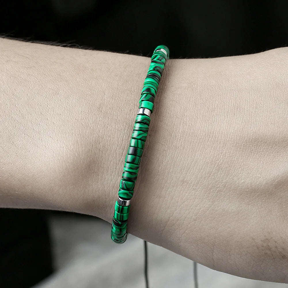 MKENDN Minimalist 4mm Bead Bracelet Unisex Emperor Onyx Small Stone Adjustable Bracelet Meditation Yoga Strand Couple Pulsera