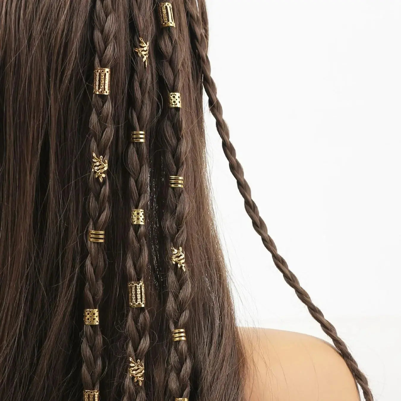 40-teiliges Set mit gemischten Haarringen, Dreadlocks, Perlen, Haarflechtringe, Clips, Dreadlocks, Haarflechtmanschetten, Dekoration/Zubehör