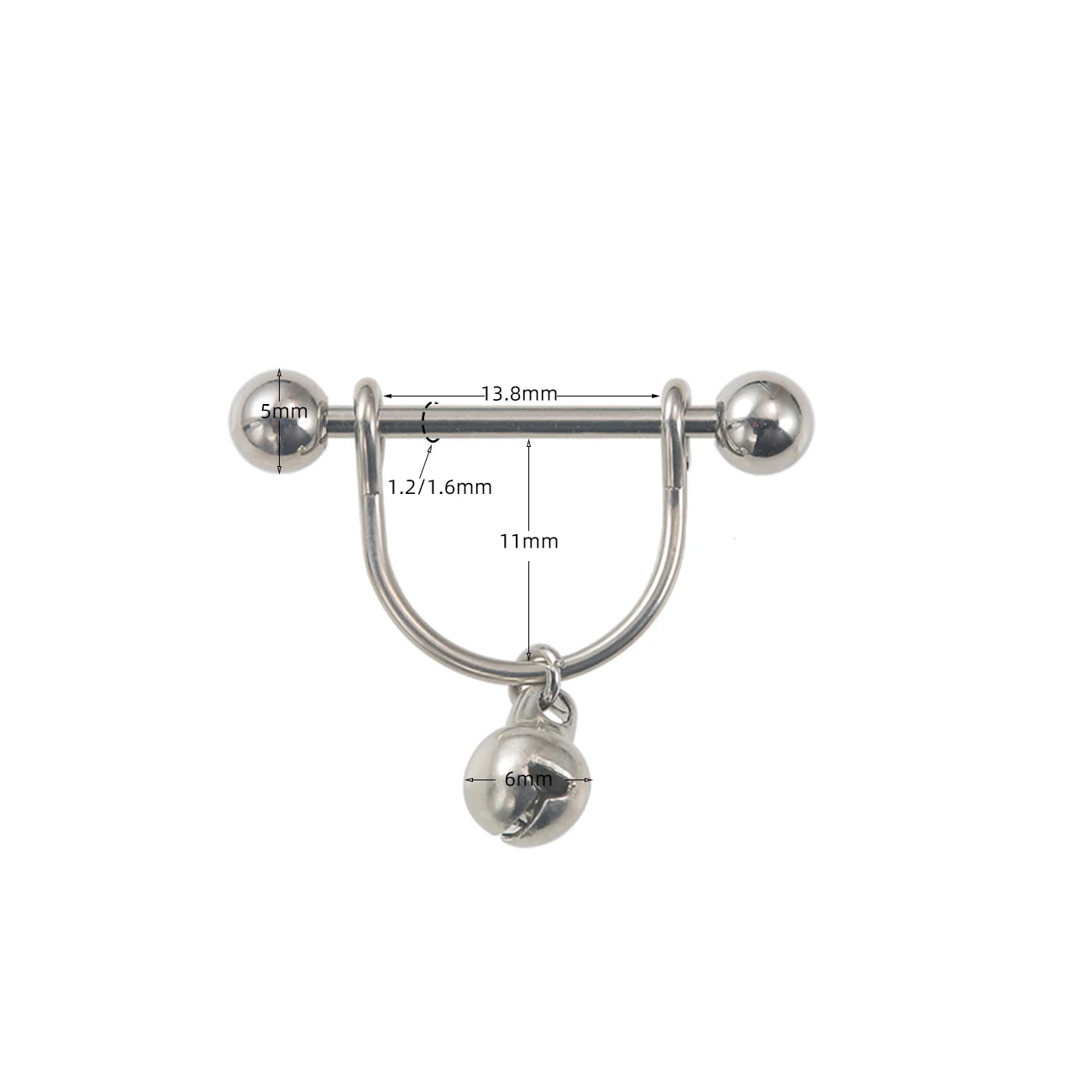 1 Pair 14G 16G Nipple Rings Dangle Bell Sexy Woman Nipple Piercing Women Breast Ring Body Jewelry