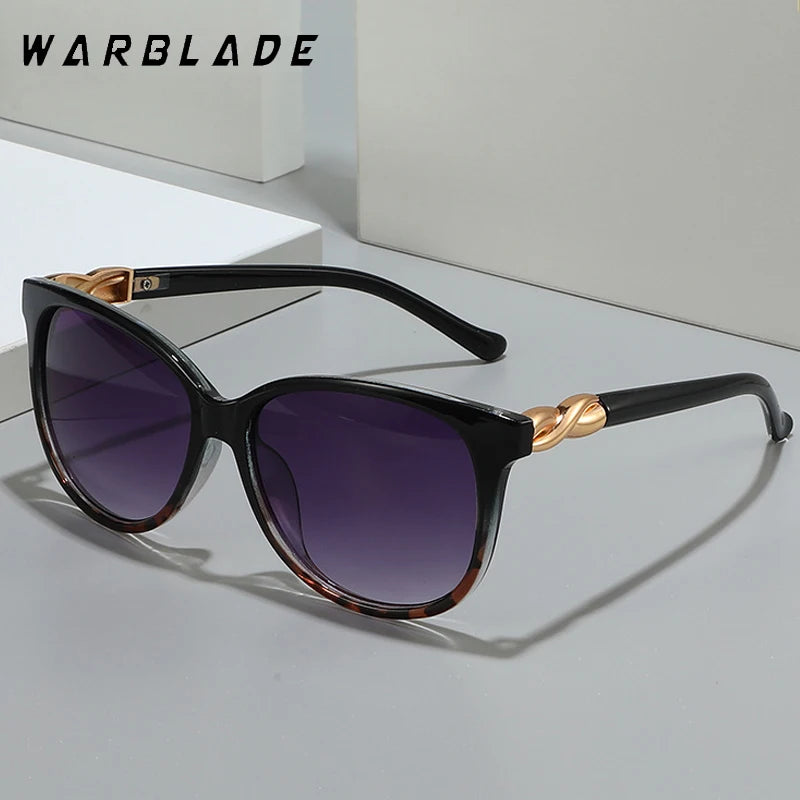 Elegant Ladies Cat Eye Sunglasses Women Luxury Brand Alloy Frame Twist Leg Shades Oversized Sun Glasses Female Outdoor Goggles