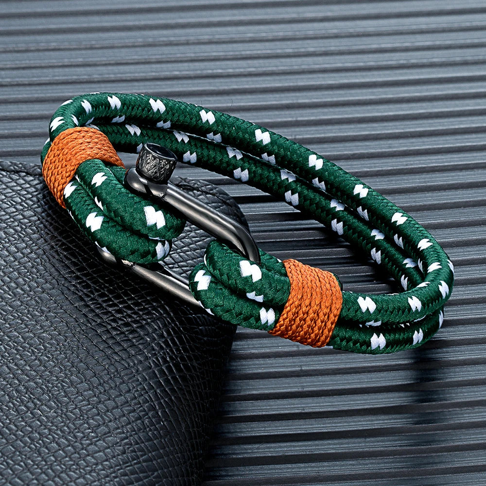 MKENDN High Quality Nylon Bracelet for Men Women Inspired Woven Accessory U-shape Clasp Perfect for him Unique Lifeguard Gift