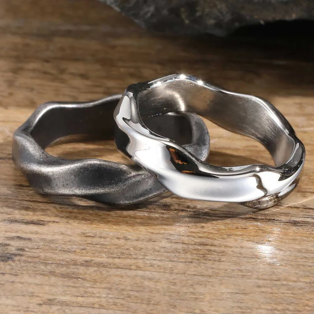 Vnox 2026 New Mobius Ring for Men Boys, Oxidized Twisted Stainless Steel Finger Band,Retro Endless Love Anniversary Gift for Him