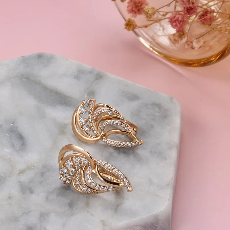 Solid 14K Gold Jewelry Earring Women Fine Aros Mujer Oreja Earrings for Women Orecchini 14 K Yellow Gold Bizuteria Jewelry