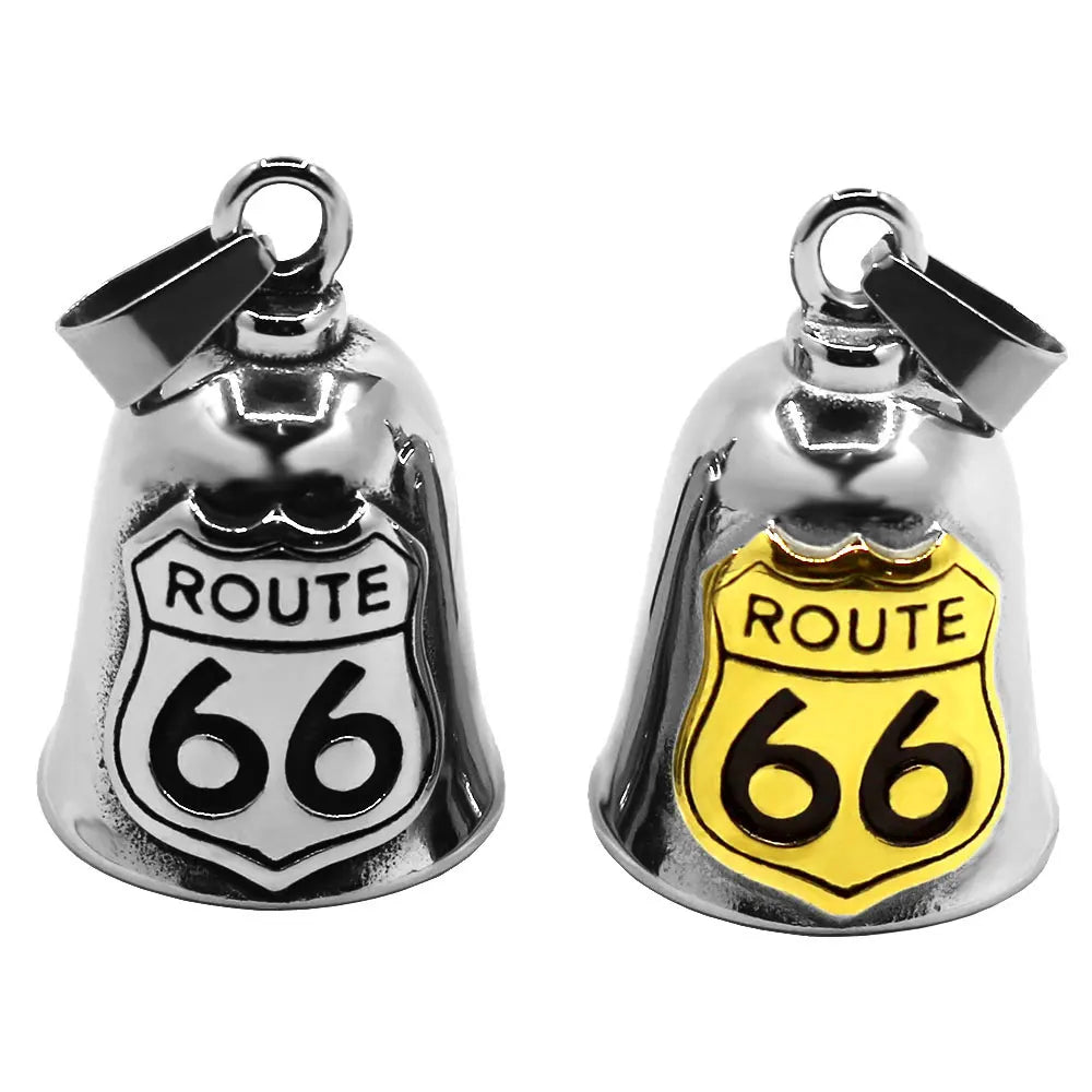 America Route 66 Bell Pendant Necklace Stainless Steel Historic Mother Road USA Highway Rider Biker Bell Christmas Gift SWP0647A