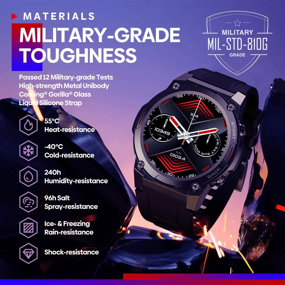 Zeblaze VIBE 7 PRO Voice Calling Smart Watch 1.43 Inch AMOLED Display Hi Fi Phone Calls Military Grade Toughness Watch - Madeinsea©