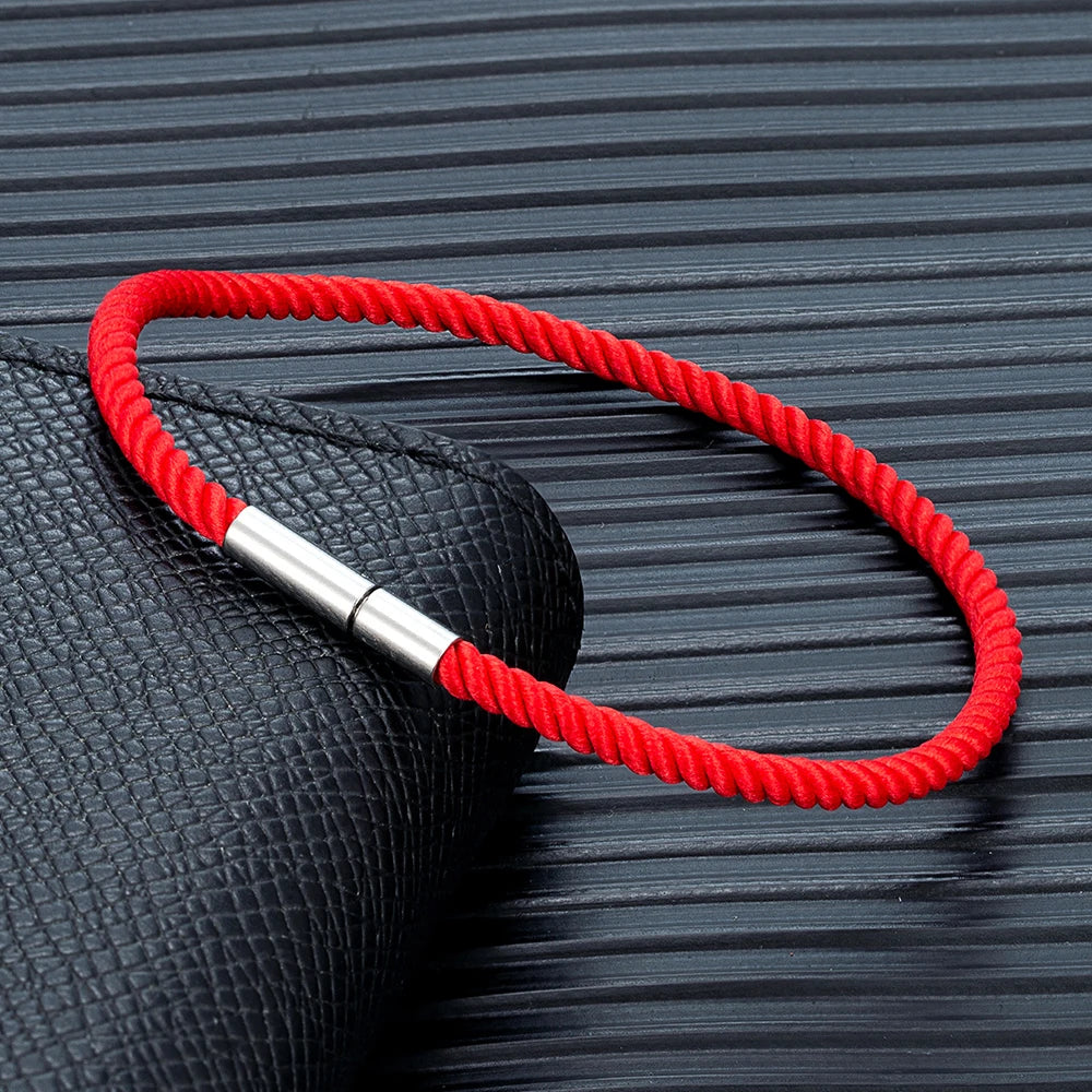 MKENDN Minimalist Grade A Rope Bracelet Men Femme Lucky Red Thread Braclet Attract Magentic Couple Wealth Prosperity Gifts
