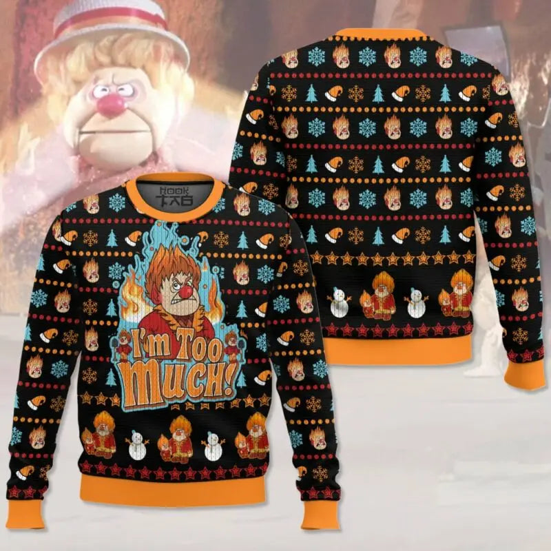 Heat Miser Snow Miser The Year Without Santa Claus Ugly Sweater Funny Christmas Party Wear Novelty Holiday Pullover Xmas Gifts