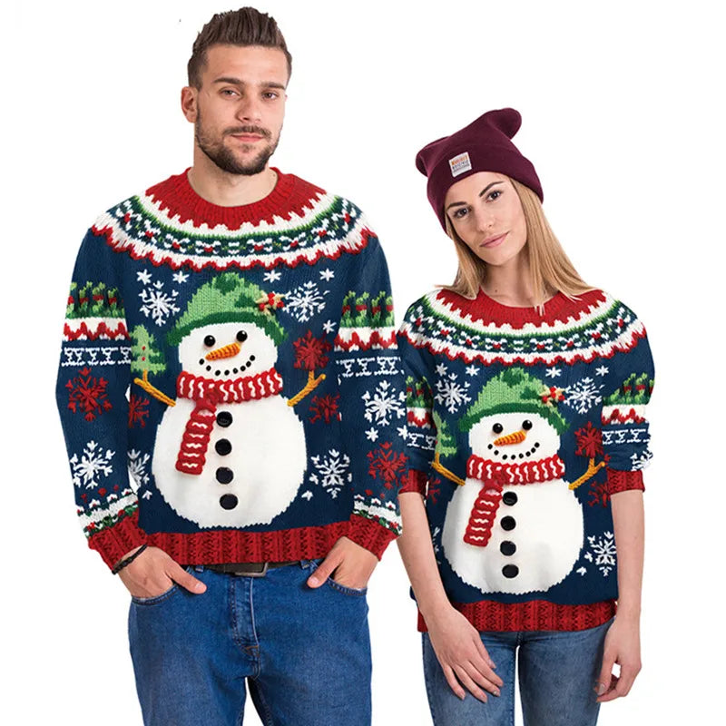 Clothing Wholesale Unisex Men Women 2026 Ugly Christmas Sweater Santa Elf Christmas Funny Fake Hair Sweater Autumn Winter Tops