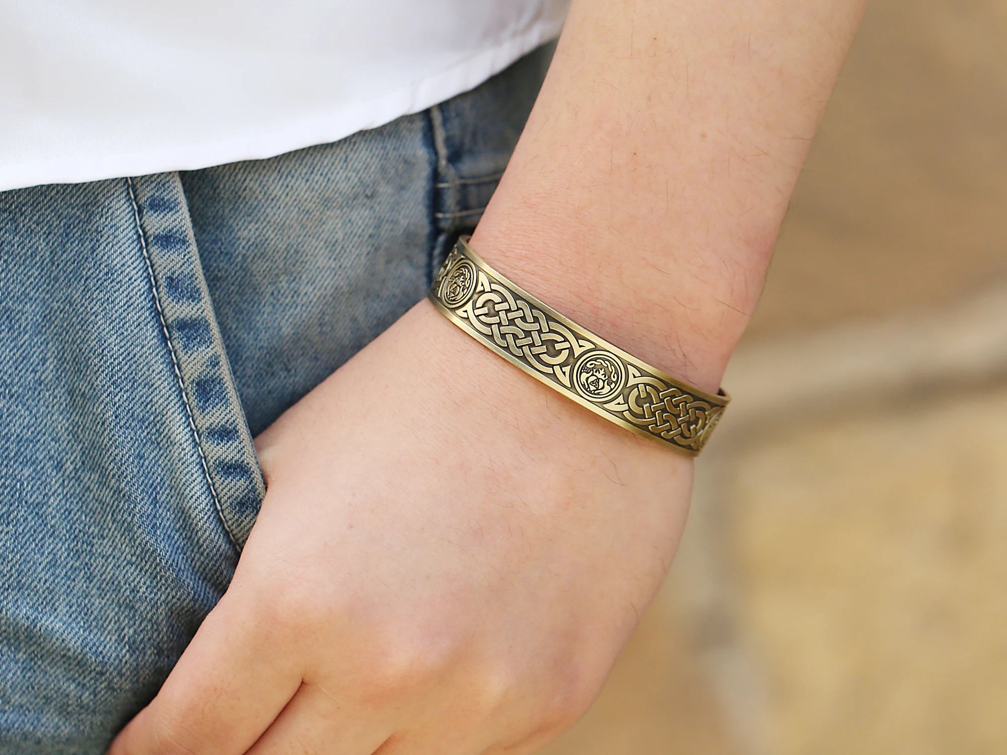 Bracelets de santé Talisman Viking Dreamtimes Arbre de vie Nœud de chance Runes Trinité Bracelets manchette magnétiques réglables pour femmes hommes