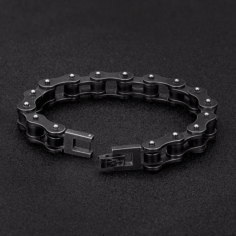 MKENDN Locomotive Men Punk Rock Bicycle Chain Bracelet Stainless Steel Mountain Bike Chain Accessory Male Gifts - Madeinsea©