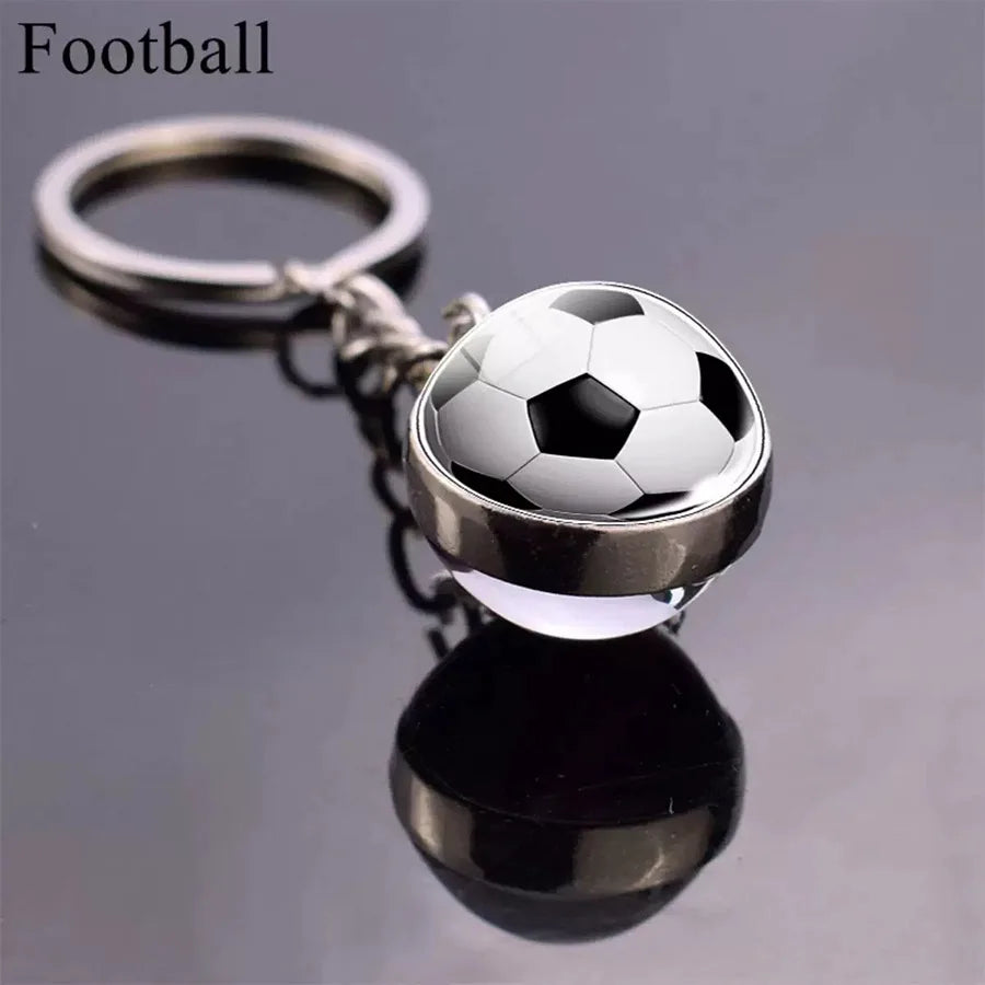 New Football Basketball Baseball Tennis Volleyball Keychain Unisex Bag Decoration Metal Holder Pendent Keyring Cycling Jewelry
