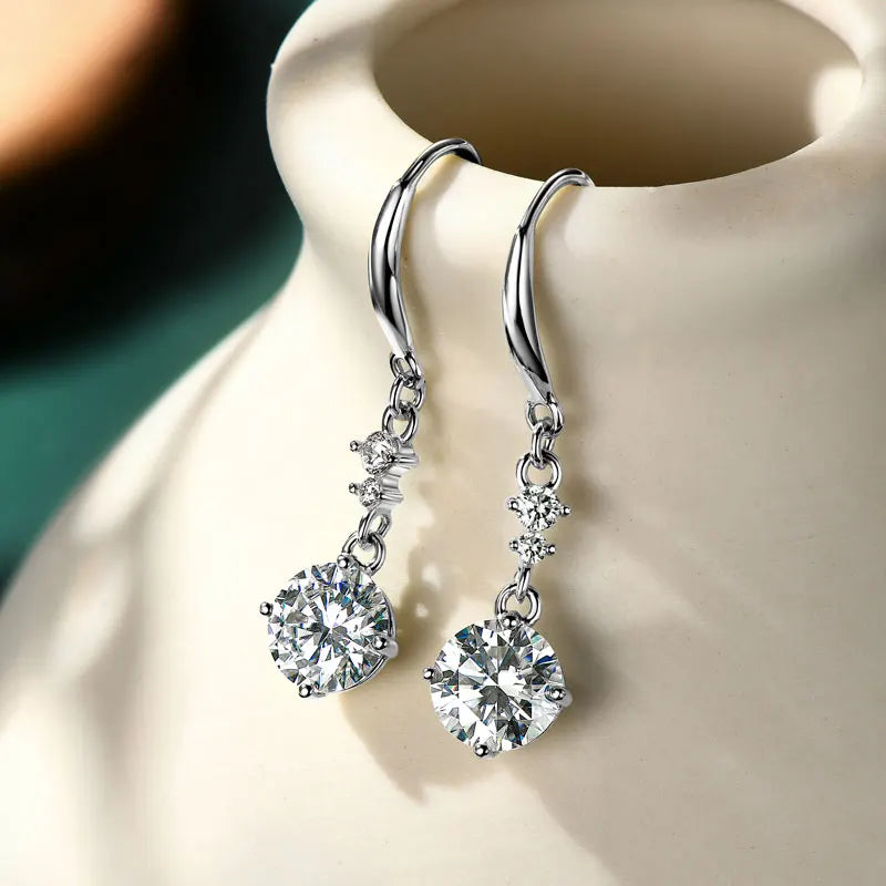 OXTAO GRA Certified Moissanite Hoop Earrings for Women 925 Sterling Silver D Color Glittering Diamond Engagement Wedding Jewelry