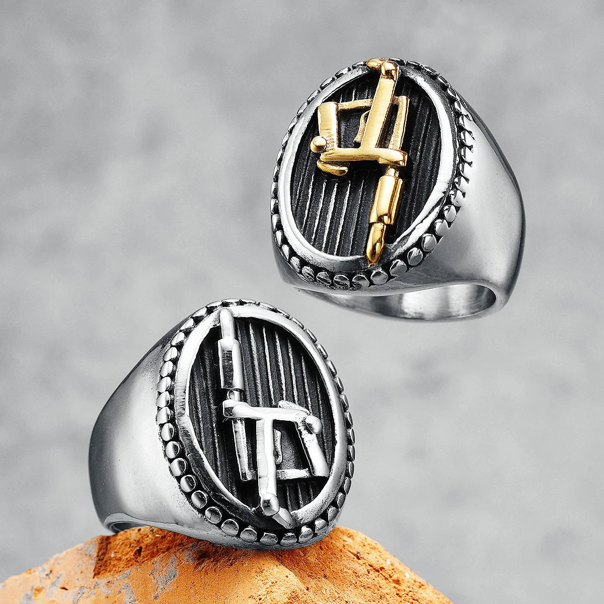 Bagues pour hommes en acier inoxydable 316L pour salon de coiffure, ciseaux de rue, peigne, tatoueur, rap, rock, punk, fête pour ami masculin, bijoux cadeau