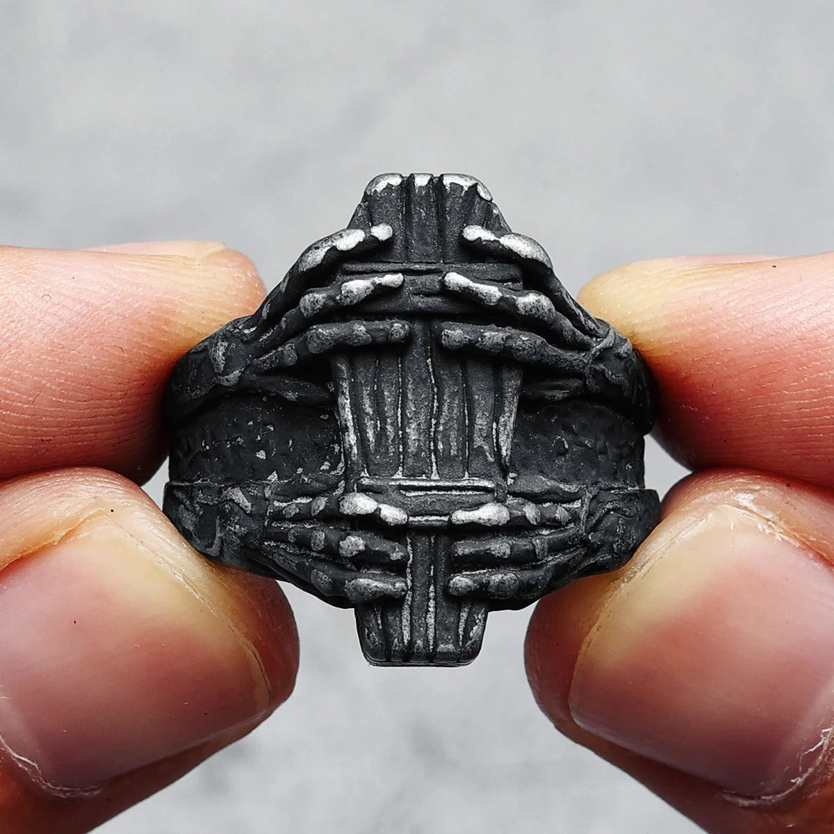 Sargringe Vintage Sarg Geist 316L Edelstahl Herrenring Gothic Punk für Männer Freund Schmuck Bestes Geschenk Dropshipping