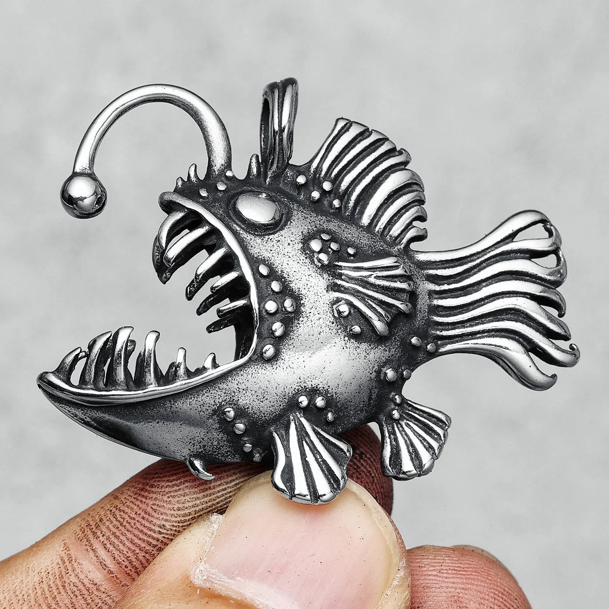 Pendentifs de pêcheur en haute mer en acier inoxydable 316L pour hommes, colliers Piranha, chaîne Rap Punk Rock, bijoux de fête, cadeau spécial, livraison directe