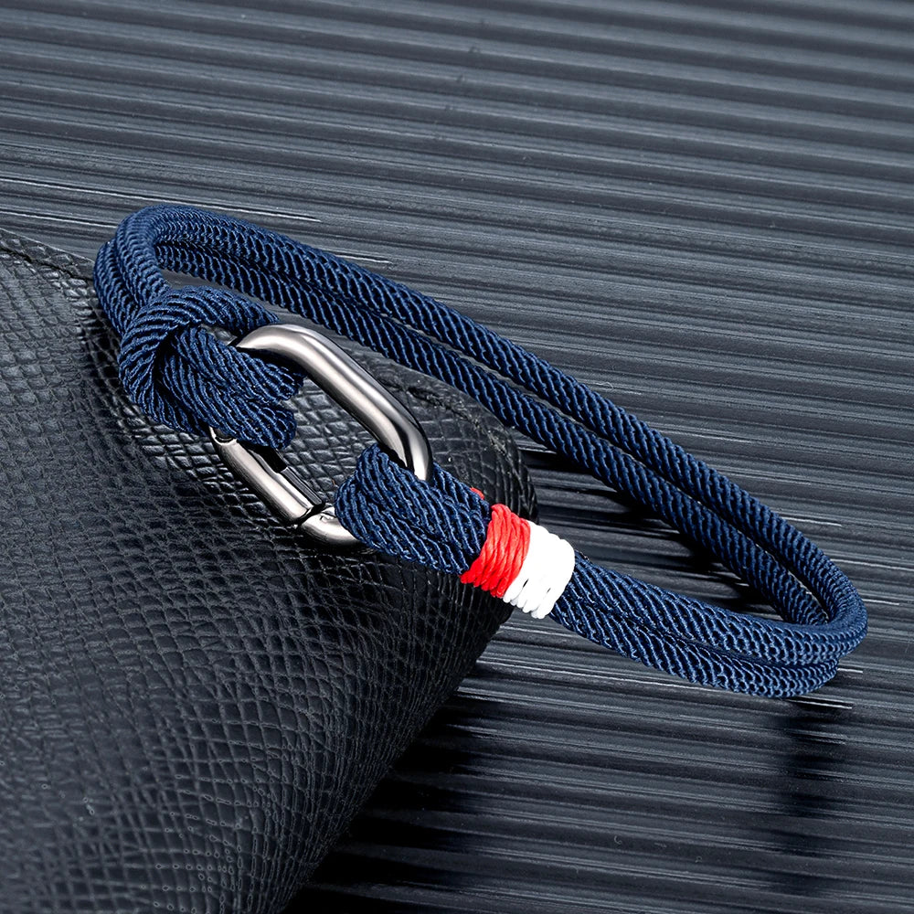 MKENDN Sport Style Handmade Braided 3mm Rope Bracelet Oval spring buckle Bracelet Couple Gift Leisure Accessories Homme Pulseria