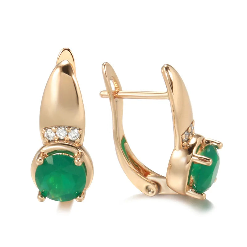 18K Multi Gold earrings for Women Natural 1 Carat Emerald with Diamond Jewelry Anillos De Bizuteria Anillos Mujer Gemstone Box