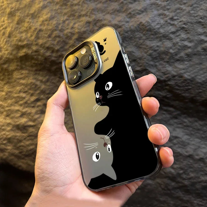 Redmi Note 13 11 12 Pro Plus 5G Cute Cartoon Black Cat Phone Case for Xiaomi Redmi Note 11S 12S 10S 10 Pro Redmi 12 13C 4G Cover