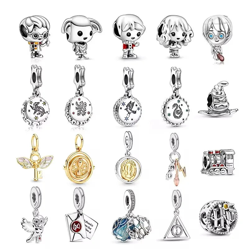MINISO Disney Hot selling S925 Sterling Silver Harry Potter Charm Suitable Original Pandora Bracelet Exquisite Gift For Women