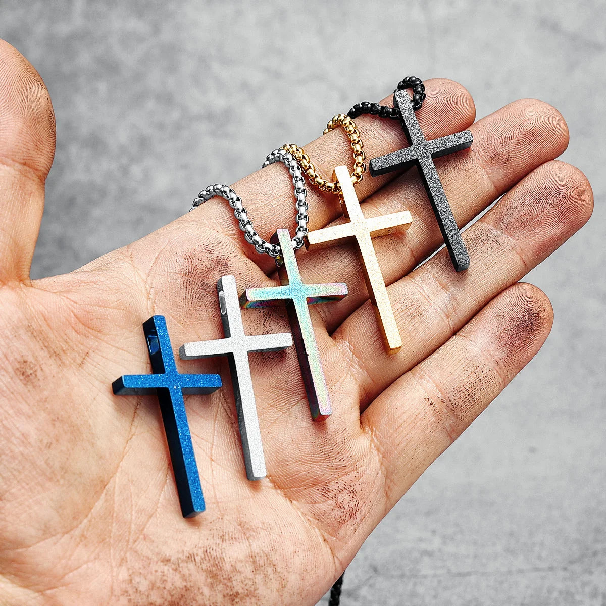 Simple Shining Cross Necklace 316L Stainless Steel Exquisite Top Quality Pendant Chain Religion Hip Hop for Friends Jewelry Gift