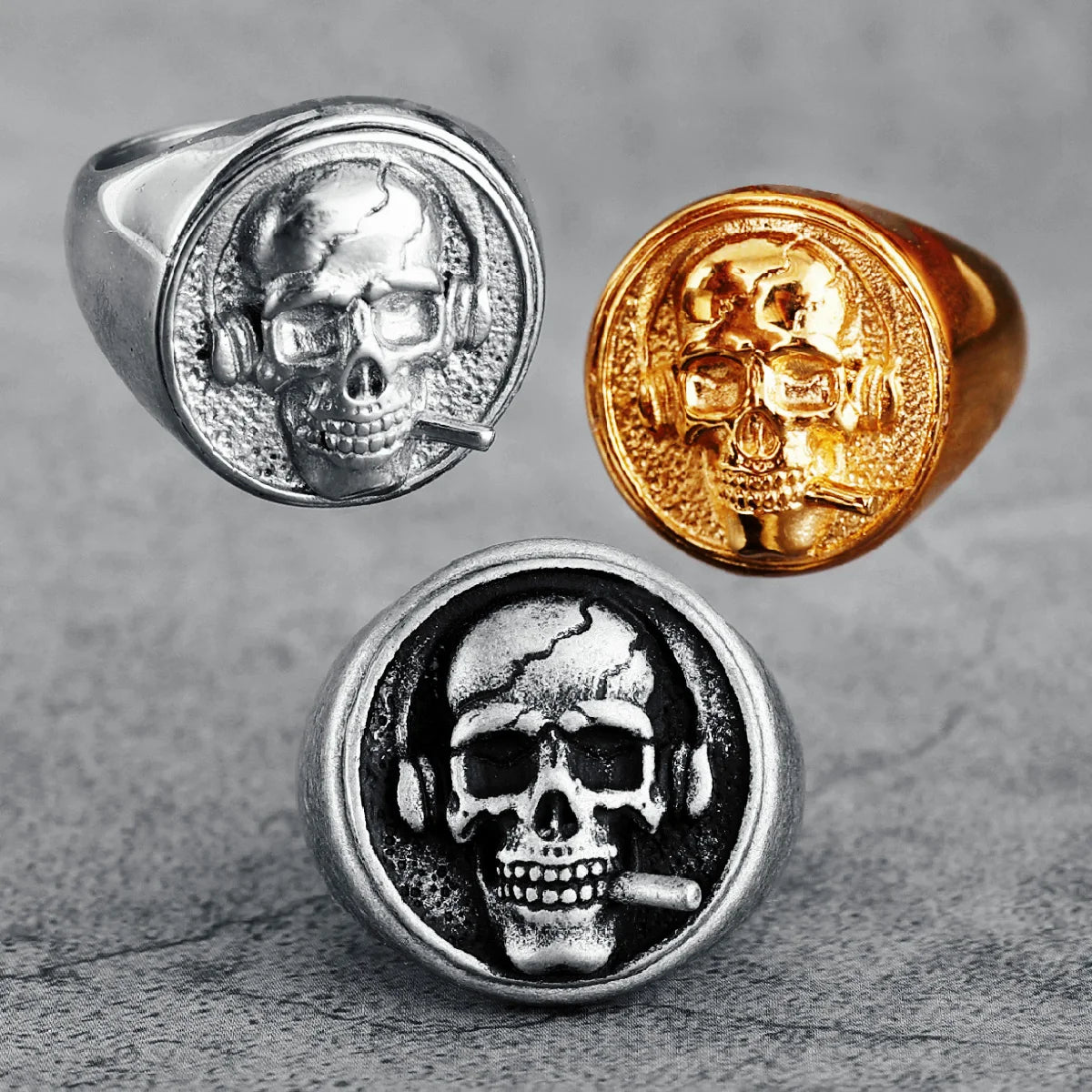 Smokers Rings 316L Stainless Steel Men Soldier Ring Punk Rock Rap Party for Biker Male Boyfriend Jewelry Best Gift Dropshipping