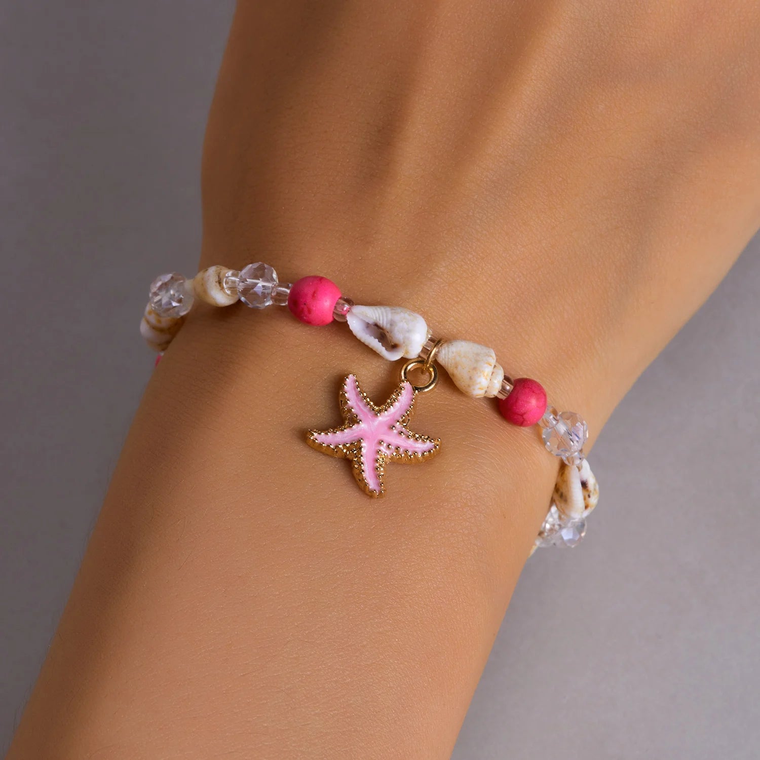 Bohemian Beach Sea Shell Conch Starfish Bracelet For Women Girl Fashion Adjustable Beaded Bangles Summer Party Jewelry Gifts