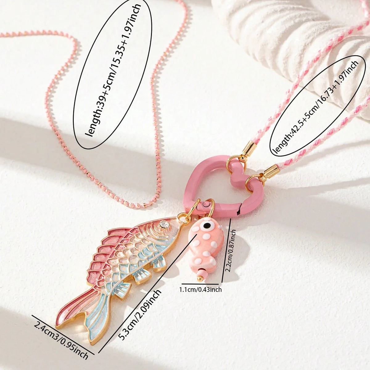 Summer Vacation Beach Colorful Ceramic Pearl Fish Women's Necklace