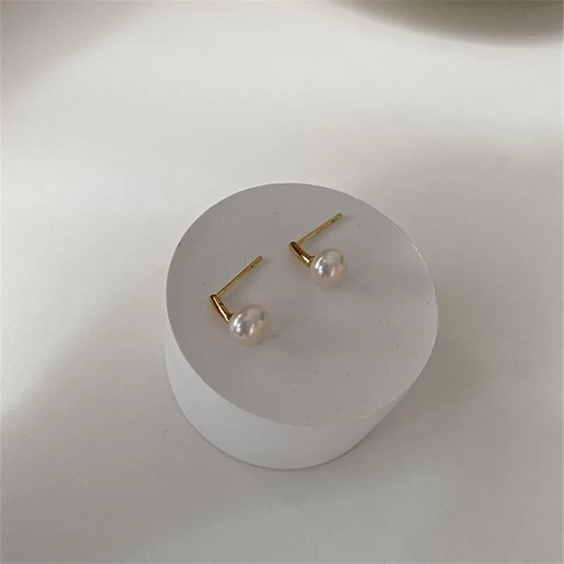 925 Sterling Silber Französisch Exquisite Natürliche Süßwasser Perle Ohrringe für Frauen Temperament Hochzeit Party Schmuck Zubehör