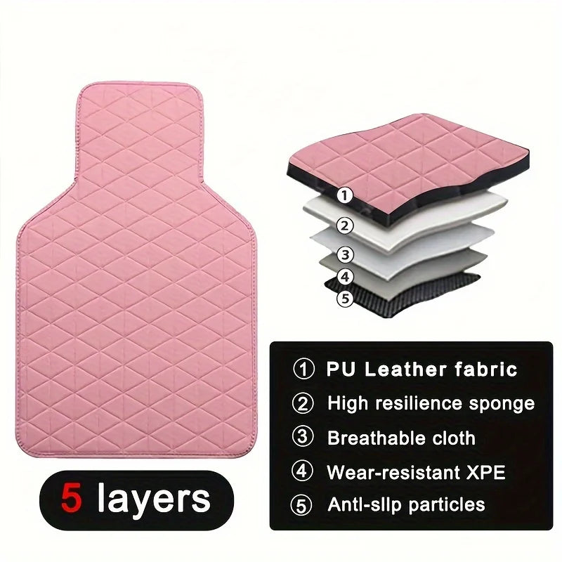 4-piece waterproof PU leather car floor mat - durable and fashionable, all-weather protection, easy to clean, enhances interior - Madeinsea©
