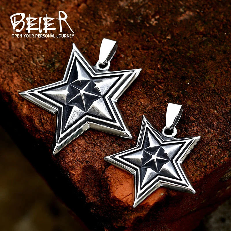 Beier 2022 Nouveaux Designs En Acier Inoxydable Classique Étoile De David Pendentif Pour Homme Étoile À Six Branches Symbole De Mode Religieux Bijou