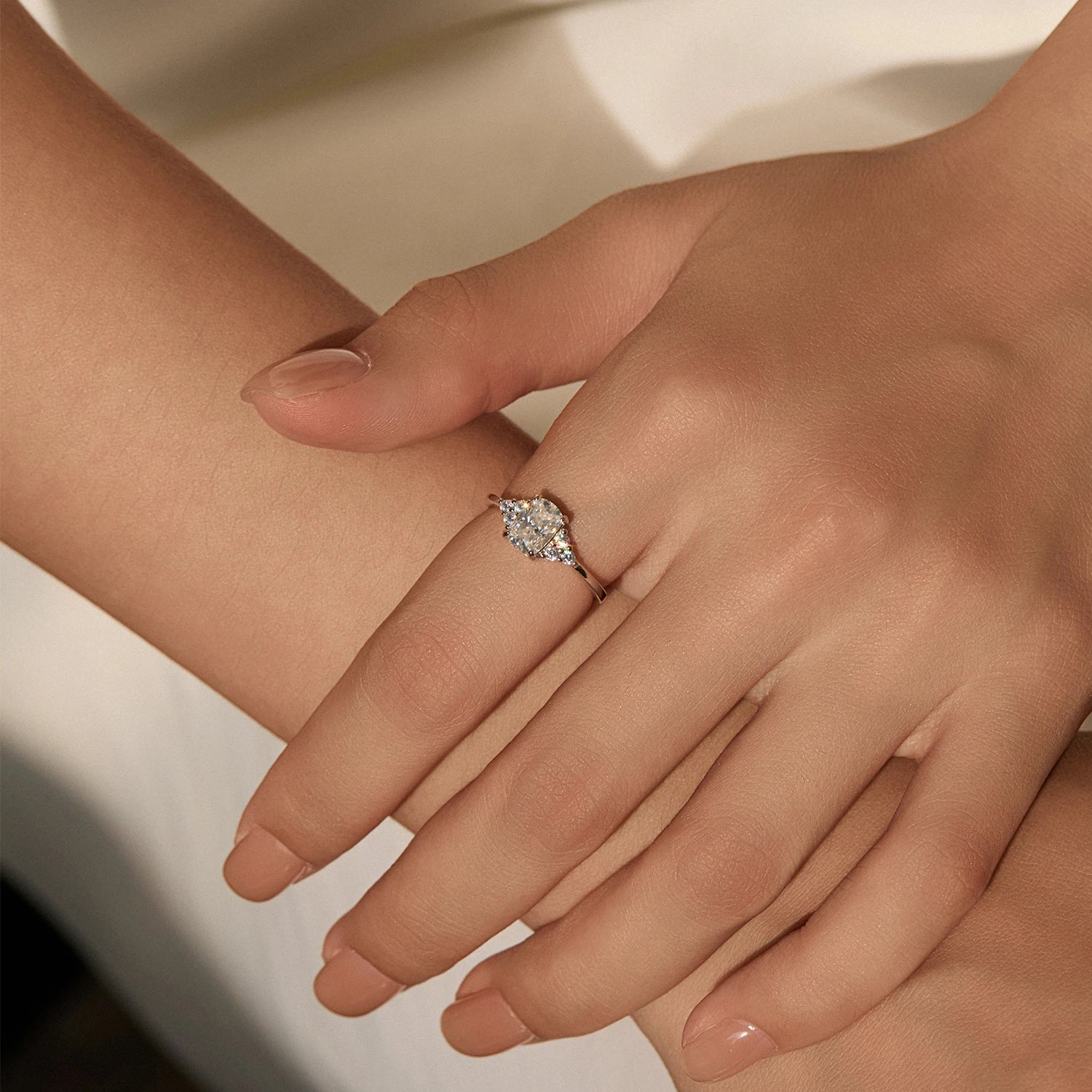 MODIAN D Color VVS1 Rectangle Moissanite 925 Sterling Silver Trendy Sparkling Wedding Engagement Rings For Women Fine Jewelry