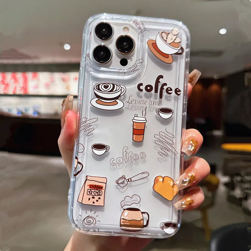 Case for Xiaomi Redmi Note 13 12 Pro Plus 5G 12 10 11 9 Pro Note 12S 11S 10S 9S 12C 13C 4G Multicolor Casual Coffee Clear Cover
