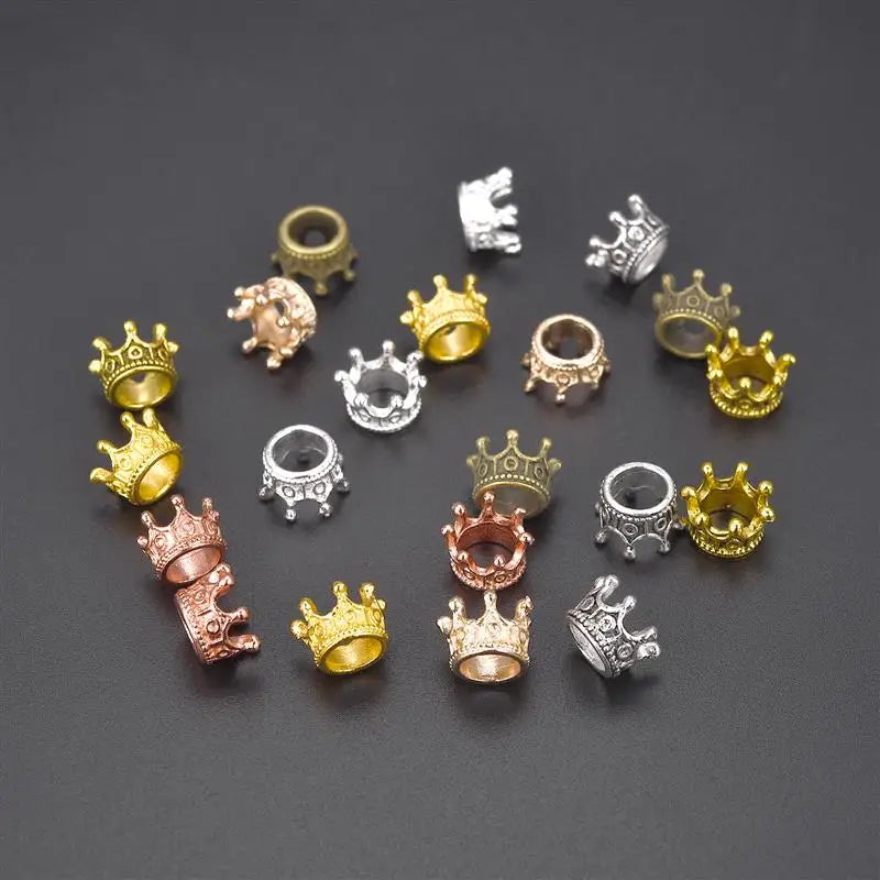 10pcs/20pcs Crown Charm Beads Connectors Charms End Beads Cap For DIY Jewelry Making Findings