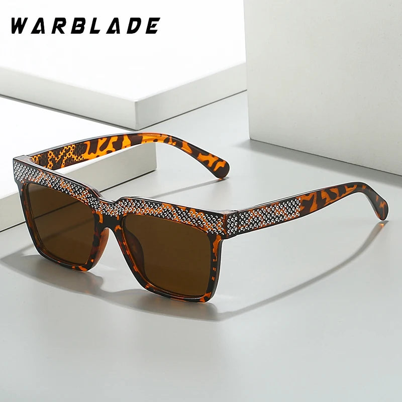 2025 quadratische Retro Strass Sonnenbrille für Frauen elegante Mode Männer Trend Luxus Marke Designer Outdoor Party Shades Brillen