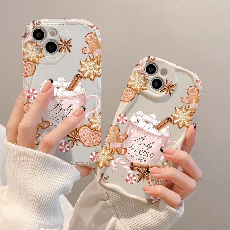 Christmas Warm Winter Coffee Gingerbread Phone Case For Xiaomi Poco X7 5G Cases Poco M6 Pro 4G F7 F6 F5 X6 X5 X3 F3 Bumper Cover