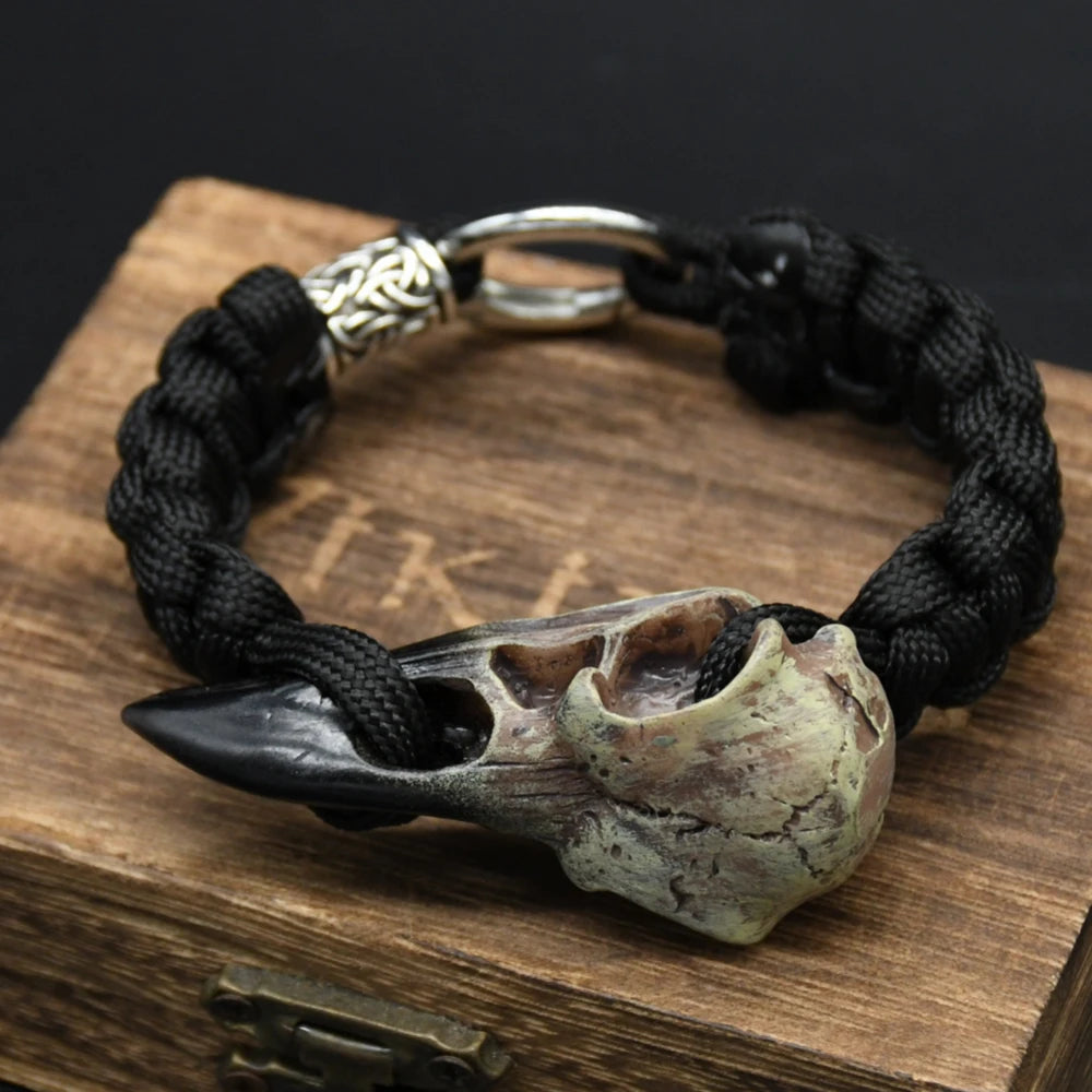 Odin Crow Skeleton Eagle's Head Bracelet
