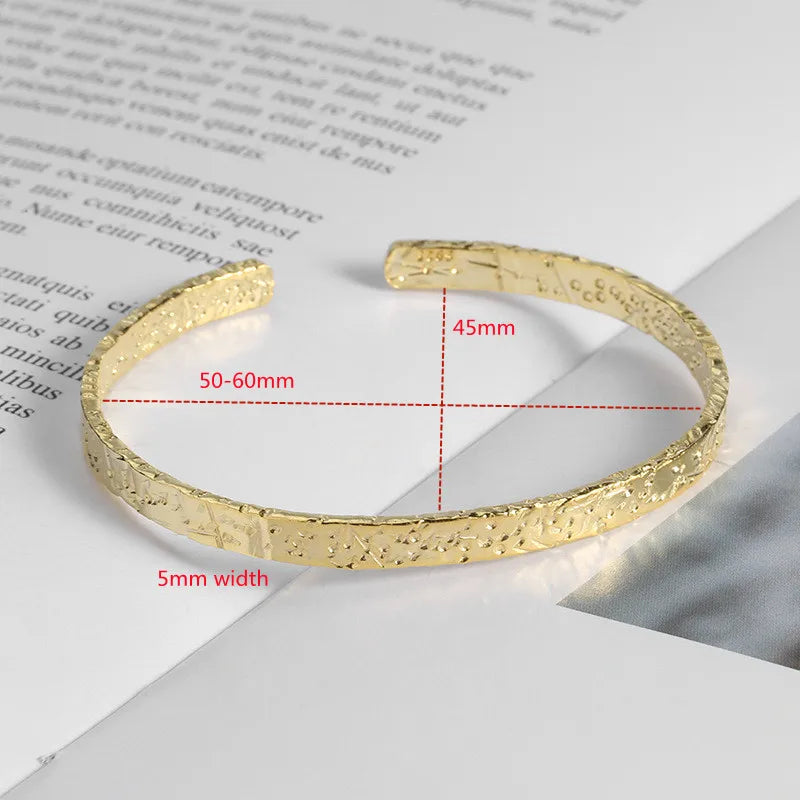 Buyee 925 Sterling Silber Einfache Offene Armreifen Kreis für Frauen Mädchen Mode Familie Party Edler Schmuck Armreifen