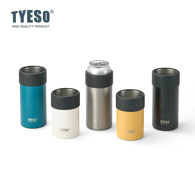 TYESO Stainless Steel Beer Can Holder12/18oz Keep Warm and Cold Vacuum Portable Sweat-Proof Anti Slip Design Accessoires Thermos