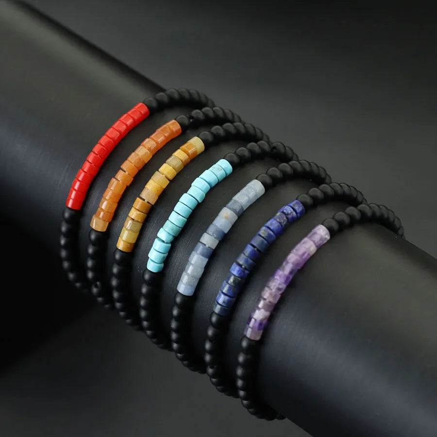 Minimalist 4mm Beads Strand Bracelet Unisex Meditation Yoga Healing Chakra Braslet Handmade Leisure Accessories Gift For Couple