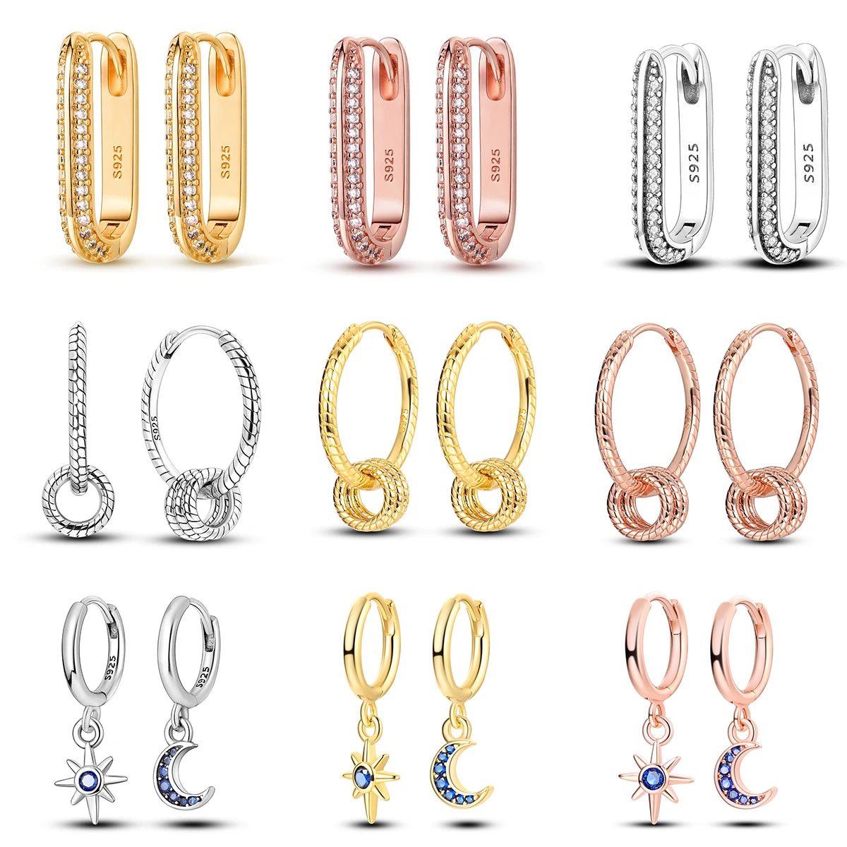 925 Sterling Silber Mode high-end Riyuexing streifen Ohrringe Für Frauen Ohrringe Original Mode Jewelrysc