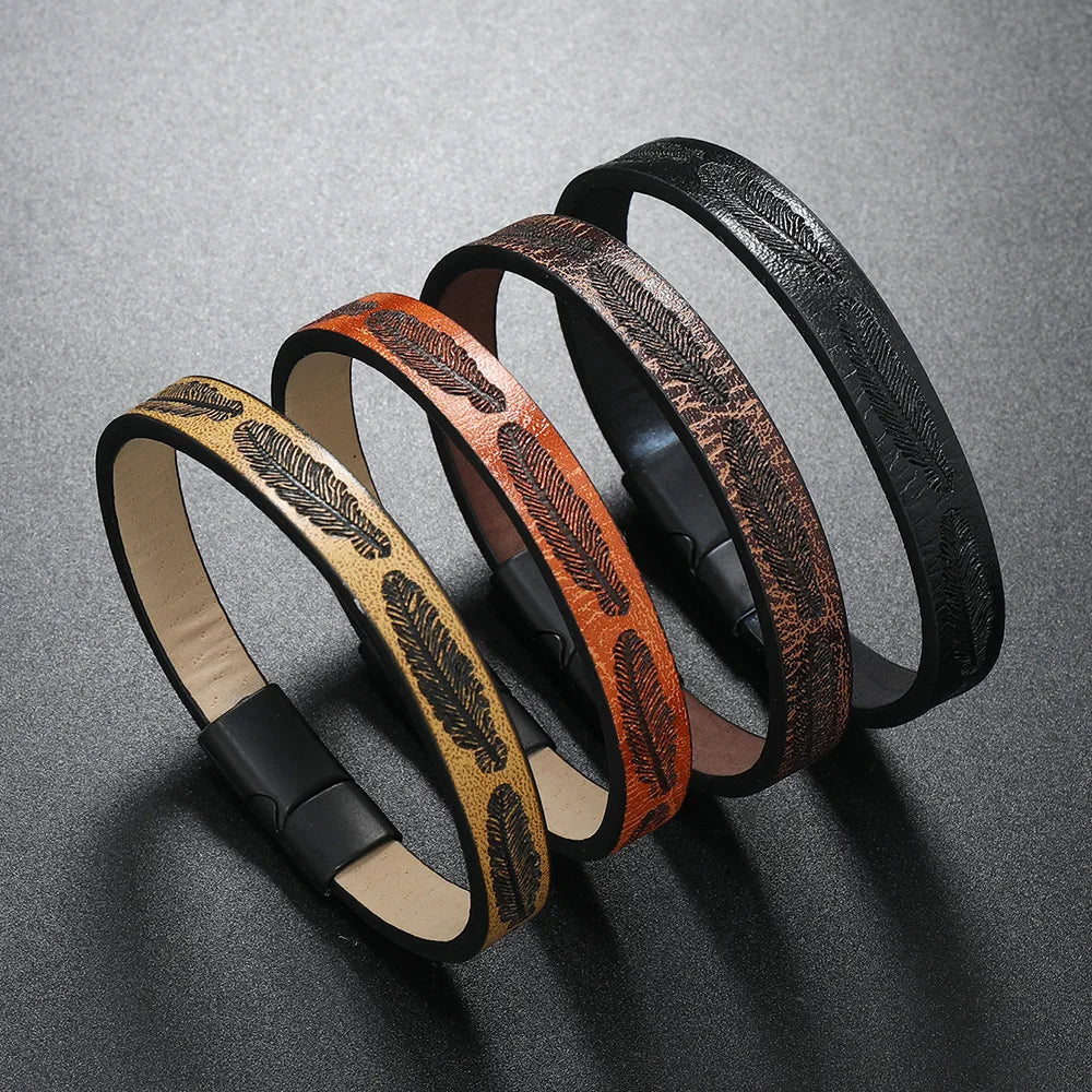 Vintage Leather Bracelet For Men Personalized Trend Bracelet Punk Trend New Men Magnetic Buckle Party Gift Jewelry For Men