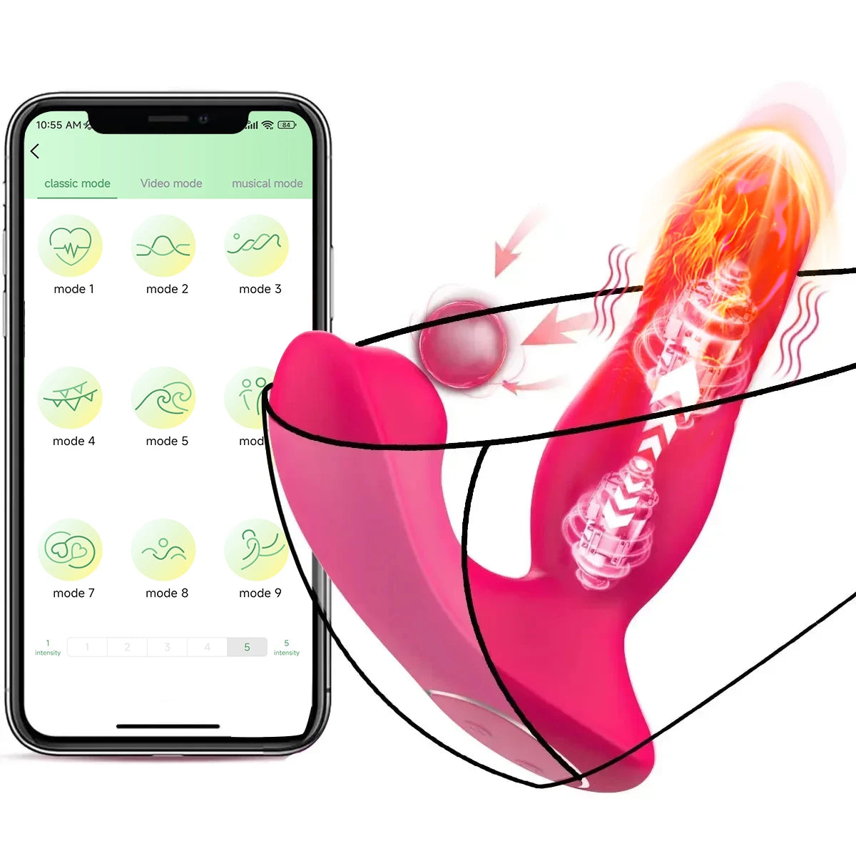 App Remote Control 9 Vibrating Sucker Thrusting Dildo G Spot Vibrator