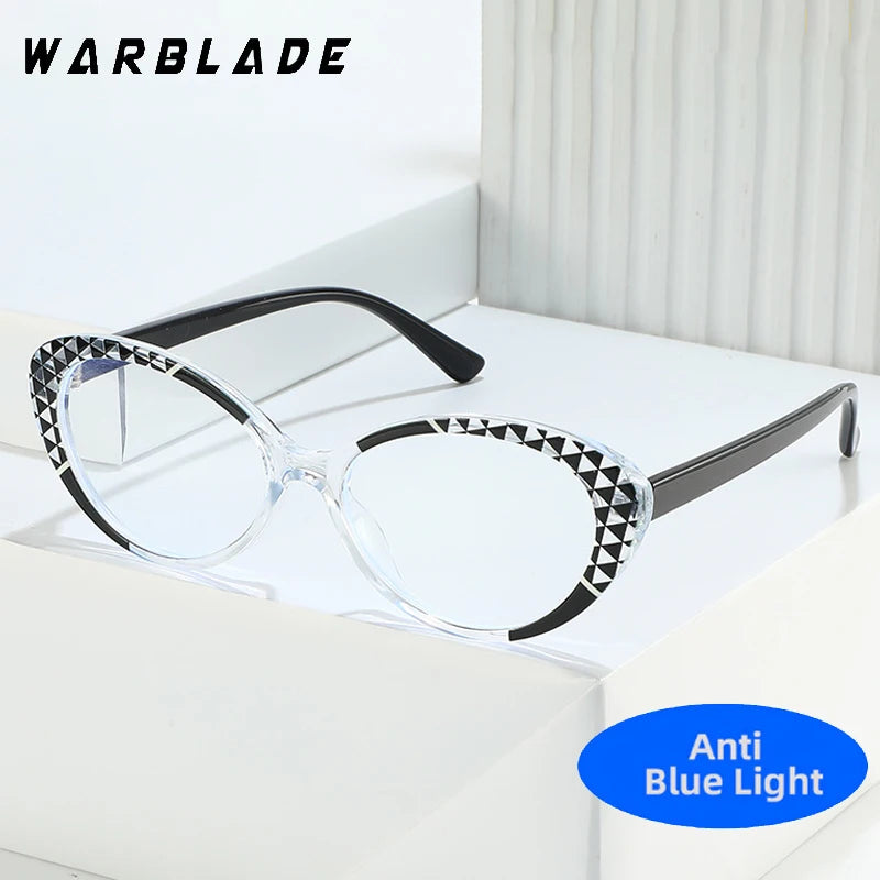 Süße ovale Anti-Blaulicht-Brille mit zweifarbigem Rahmen, modische, klare TR90-Rahmenbrille, Blaulichtblockierende Brille