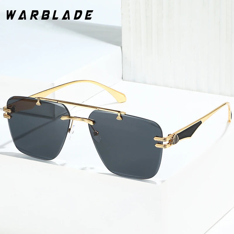 2025 INS Beliebte Randlose Pilot Sonnenbrille Männer Frauen Quadratische Schattierungen Retro Marke Weibliche Sonnenbrille Vintage-Mode Oculos De Sol