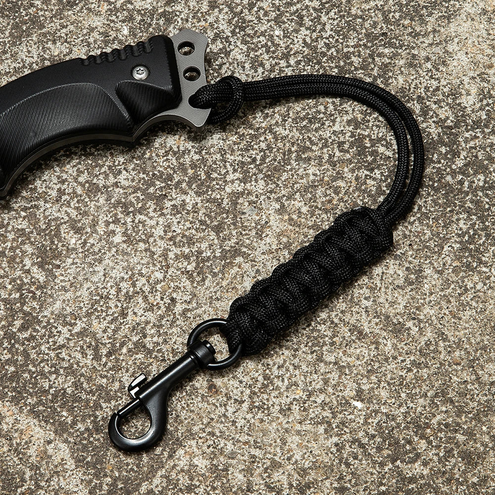 MKENDN Paracord Metal Hook Keychain Men Women Outdoor Rock Climbing Emergency Lanyard Wrist Strap for Camera ID Pass Card Holder