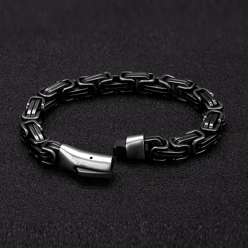 MKENDN Punk Men Vintage King Chain Bracelets for Men Stainless Steel Motorcycle Bracelets Male Jewelry Accessories Gifts - Madeinsea©