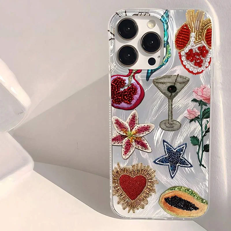 Fashionable Unique Heart Flower Pattern Case for Samsung Galaxy S25 S24 S23 S22 Ultra Plus S21 FE A55 A35 A15 A34 A54 A16 Cover