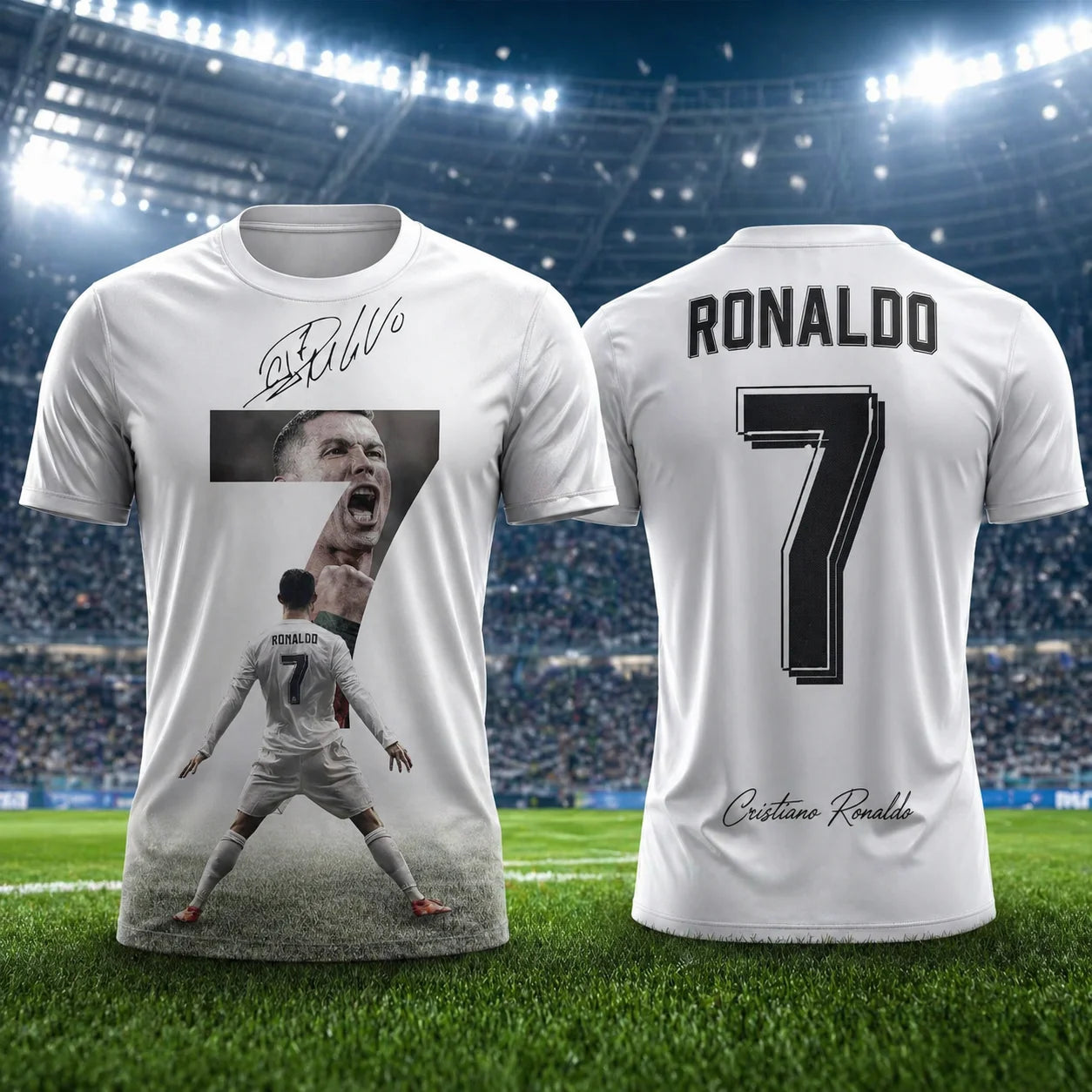 2026 Special Edition Ronaldo No.7 Soccer Jersey Fashion Oversize Football Shirt Breathable Kids Adult Training Uniform Fan Tee