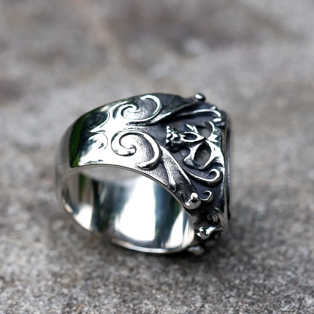 NEW Men's 316L stainless-steel ring skull Gothic ring punk Motorcycl fashion Jewelry Gifts free shipping